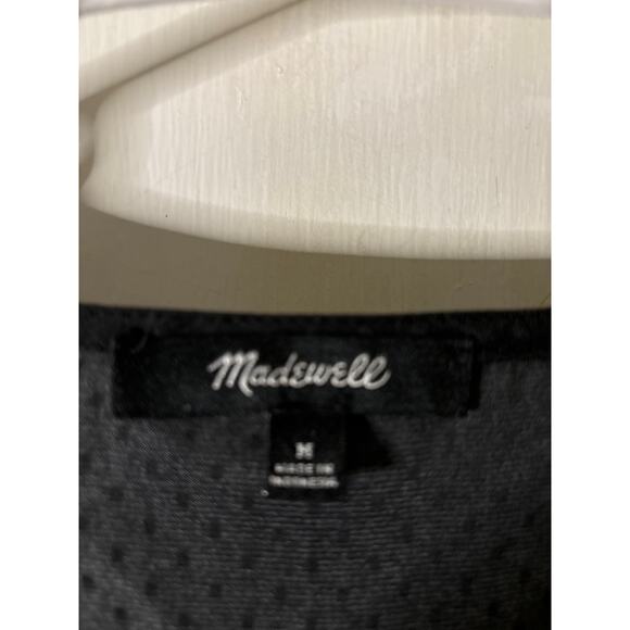 Madewell Bubble-Sleeve Wrap Top in Floating Florets M Black/Multicolor V-Neck - Picture 5 of 8